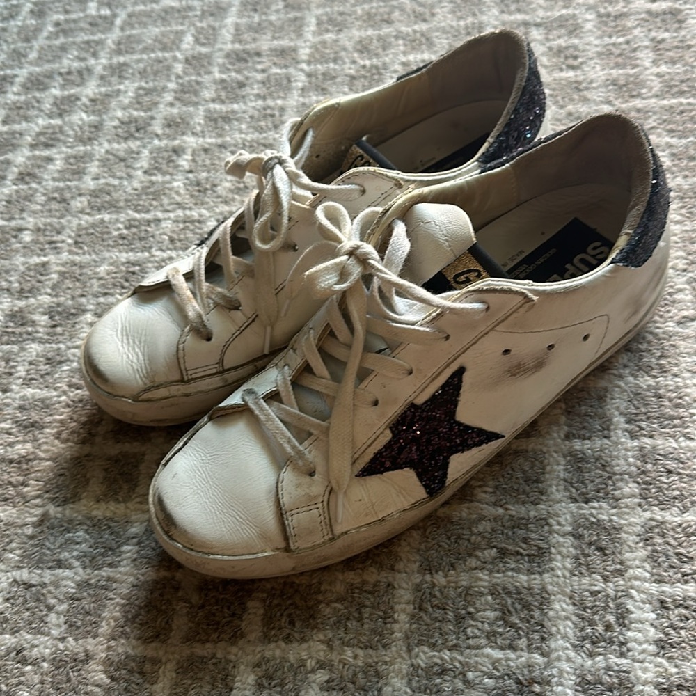 Golden Goose Glitter Superstar Sneakers Size 38